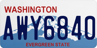 WA license plate AWY6840