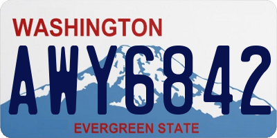 WA license plate AWY6842