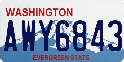 WA license plate AWY6843