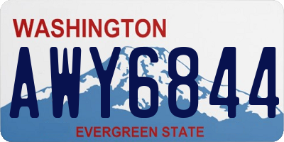 WA license plate AWY6844