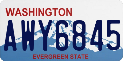 WA license plate AWY6845