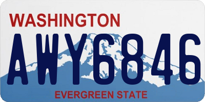 WA license plate AWY6846