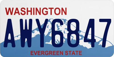WA license plate AWY6847