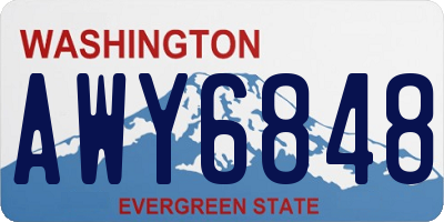 WA license plate AWY6848
