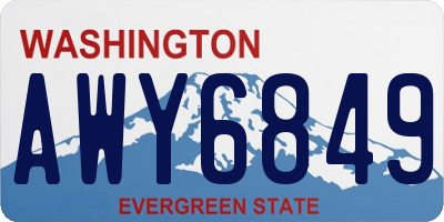 WA license plate AWY6849