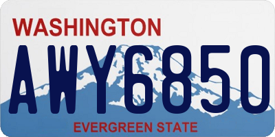 WA license plate AWY6850
