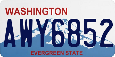 WA license plate AWY6852