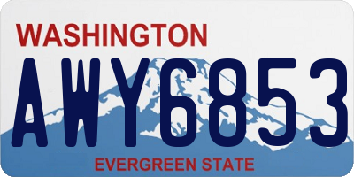 WA license plate AWY6853