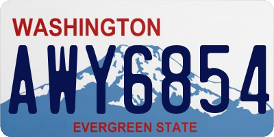 WA license plate AWY6854