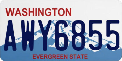 WA license plate AWY6855