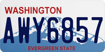 WA license plate AWY6857