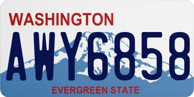 WA license plate AWY6858