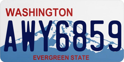 WA license plate AWY6859