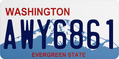 WA license plate AWY6861