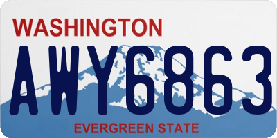 WA license plate AWY6863