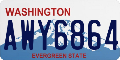 WA license plate AWY6864