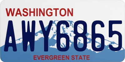 WA license plate AWY6865