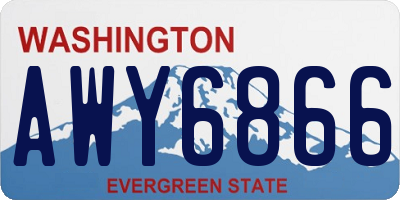 WA license plate AWY6866