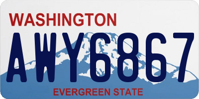 WA license plate AWY6867