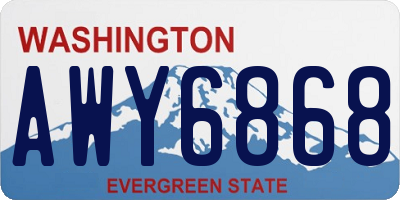 WA license plate AWY6868