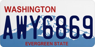 WA license plate AWY6869