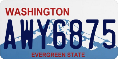 WA license plate AWY6875