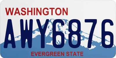 WA license plate AWY6876