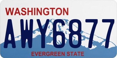WA license plate AWY6877