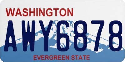 WA license plate AWY6878