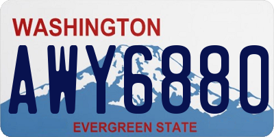 WA license plate AWY6880