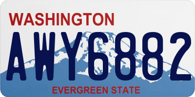 WA license plate AWY6882