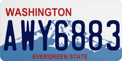 WA license plate AWY6883