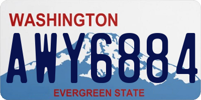 WA license plate AWY6884