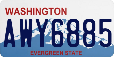 WA license plate AWY6885