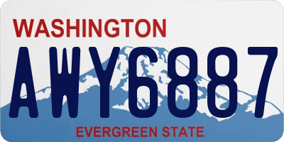 WA license plate AWY6887