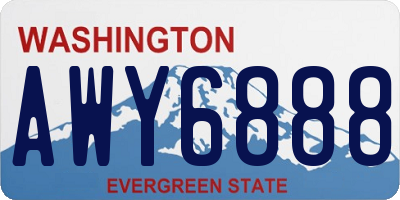 WA license plate AWY6888