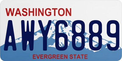 WA license plate AWY6889