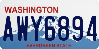 WA license plate AWY6894