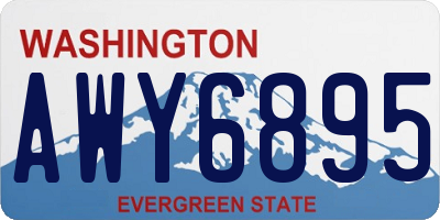 WA license plate AWY6895