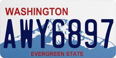 WA license plate AWY6897