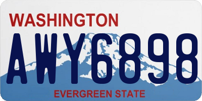 WA license plate AWY6898