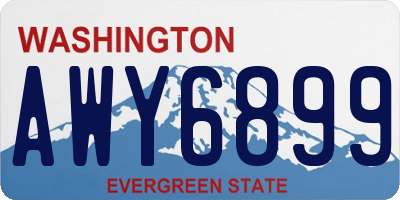 WA license plate AWY6899