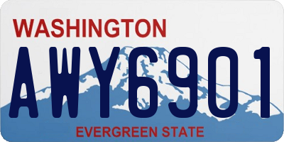 WA license plate AWY6901