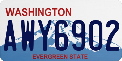 WA license plate AWY6902