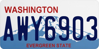 WA license plate AWY6903