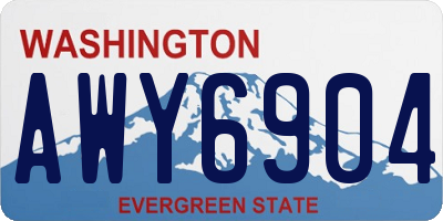 WA license plate AWY6904