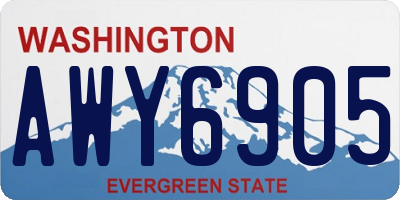 WA license plate AWY6905