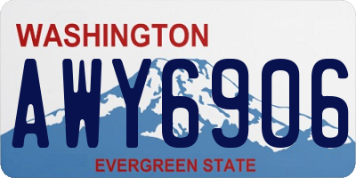 WA license plate AWY6906