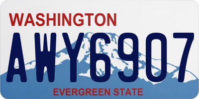 WA license plate AWY6907