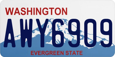 WA license plate AWY6909